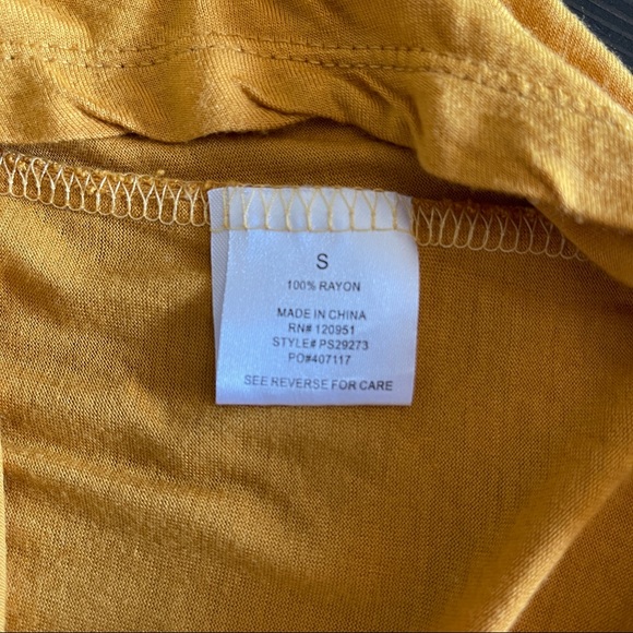 Pink Rose Mustard Color Strapless Hi-Lo Dress - Picture 9 of 9